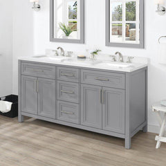 OVE Decors Laney 60 In. Double Sink Bathroom Vanity In American Grey